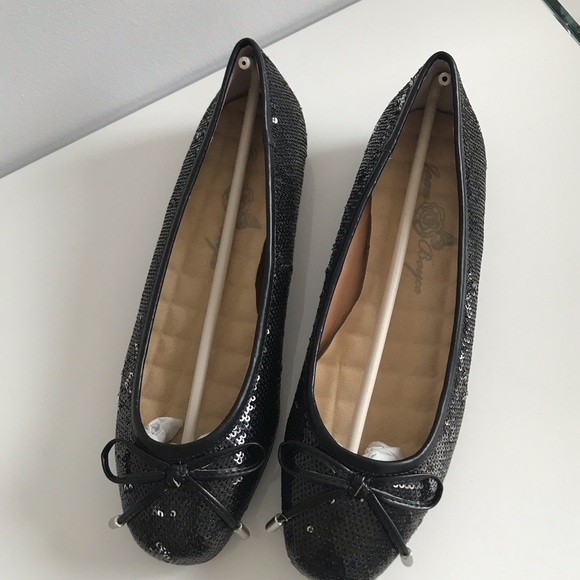 Joan Boyce Vintage Black Sequins Flats Bow Tie Women’s Shoes Y2K - Picture 12 of 16